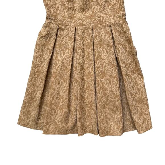 Y2K 90s Tan Brocade Mini Dress - Picture 4 of 11